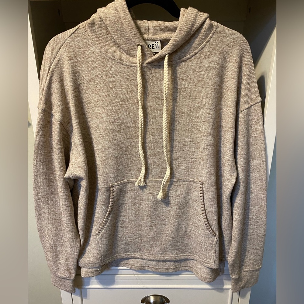 The Greii, Cozy Beige Hoodie Sweater, S, EC.